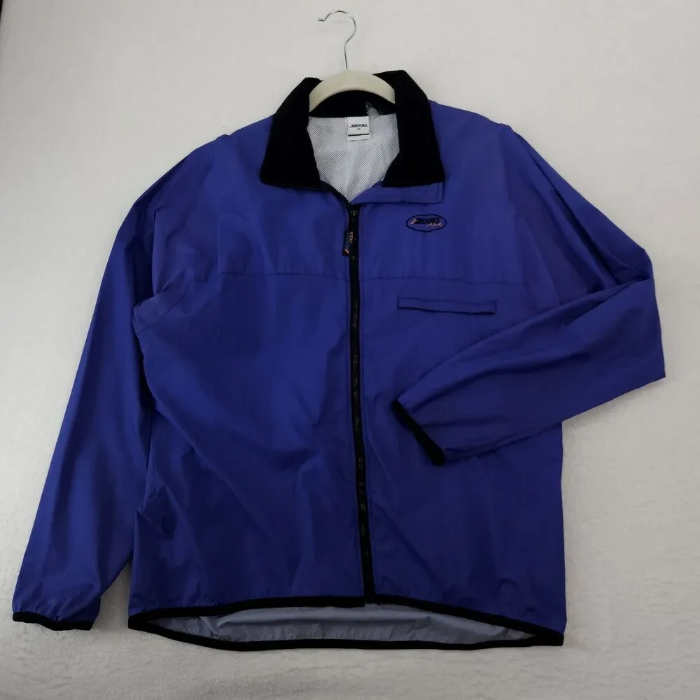 VTG Brooks Men’s M‎ Activent Windbreaker Jacket Blue Lightweight Water-Resistant
